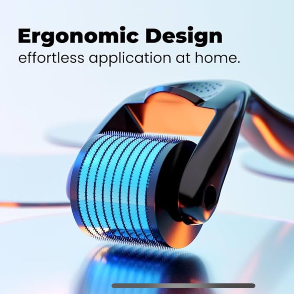 Ergonomic Black and Blue Skincare Roller